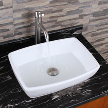 Load image into Gallery viewer, ELITE 302 Unique Rectangle Shape White Porcelain Ceramic Bathroom Vessel Sink & F371023 Single Lever Faucet Combo