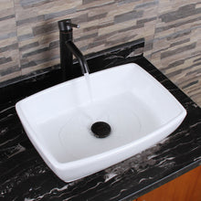 Load image into Gallery viewer, ELITE 302 Unique Rectangle Shape White Porcelain Ceramic Bathroom Vessel Sink & F371023 Single Lever Faucet Combo