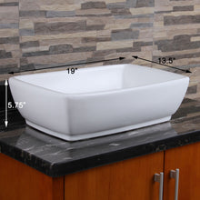Load image into Gallery viewer, ELITE Unique Rectangle Shape White Porcelain Ceramic Bathroom Vessel Sink 302