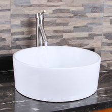 Load image into Gallery viewer, ELITE Round Shape White Porcelain Ceramic Bathroom Vessel Sink 304