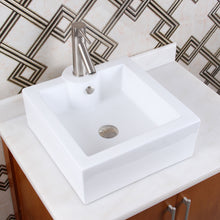 Load image into Gallery viewer, ELITE Unique Square Shape White Porcelain Ceramic Bathroom Vessel Sink 305