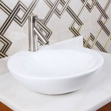 Load image into Gallery viewer, ELITE Unique Round Saucer Shape White Porcelain Ceramic Bathroom Vessel Sink 306