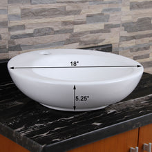 Load image into Gallery viewer, ELITE Unique Round Saucer Shape White Porcelain Ceramic Bathroom Vessel Sink 306