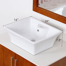 Load image into Gallery viewer, ELITE High Temperature Grade A Ceramic Bathroom Sink With Unique Square Design 4049