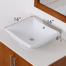Load image into Gallery viewer, ELITE High Temperature Grade A Ceramic Bathroom Sink With Unique Square Design 4125