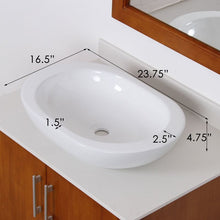 Load image into Gallery viewer, ELITE High Temperature Grade A Ceramic Bathroom Sink With Unique Oval Design 4156