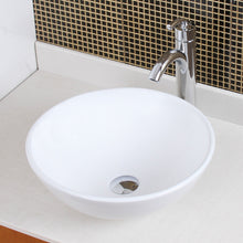 Load image into Gallery viewer, ELITE Round Shape White Porcelain Ceramic Bathroom Vessel Sink 5587
