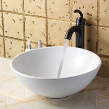 Load image into Gallery viewer, ELITE Round Shape White Porcelain Ceramic Bathroom Vessel Sink 5587