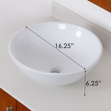 Load image into Gallery viewer, ELITE Round Shape White Porcelain Ceramic Bathroom Vessel Sink 5587