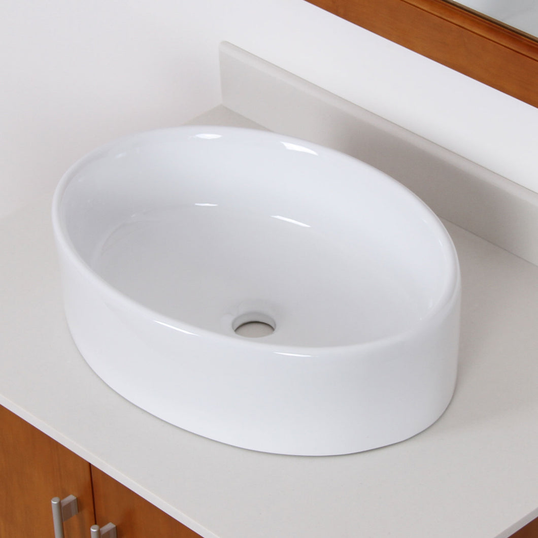 ELITE High Temperature Grade A Ceramic Bathroom Sink With Unique Oval Design 4312