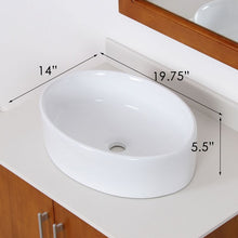 Load image into Gallery viewer, ELITE High Temperature Grade A Ceramic Bathroom Sink With Unique Oval Design 4312