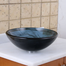 Load image into Gallery viewer, ELITE Blue Swirl Pattern Double Layers Tempered Bathroom Glass Vessel Sink 48N