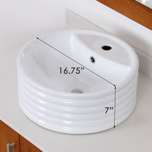 Load image into Gallery viewer, ELITE High Temperature Grade A Ceramic Bathroom Sink With Unique Round Design 4927