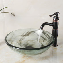 Load image into Gallery viewer, ELITE Gray w. Swirls Textures Double Layers Bathroom Glass Vessel Sink 49N