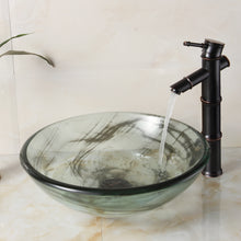Load image into Gallery viewer, ELITE Gray w. Swirls Textures Double Layers Bathroom Glass Vessel Sink 49N