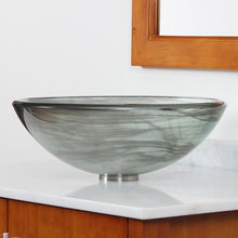 Load image into Gallery viewer, ELITE Gray w. Swirls Textures Double Layers Bathroom Glass Vessel Sink 49N