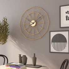 Load image into Gallery viewer, Jeezi Oversize Geometric Industrial Style Analogue Wall Clock 30“ (Gold)