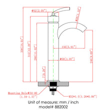 Load image into Gallery viewer, ELITE Modern Design Single Lever Tall Vessel Sink Faucet 882002