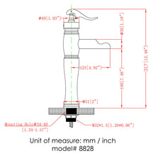 Load image into Gallery viewer, ELITE Bathroom Single Lever Vessel Sink Faucet 8828