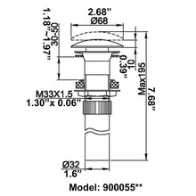 Load image into Gallery viewer, Turn-over type pop-up drain 900055C