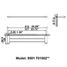 Load image into Gallery viewer, CAE Modern Bathroom Double Rods Towel Holder 9501T01002C