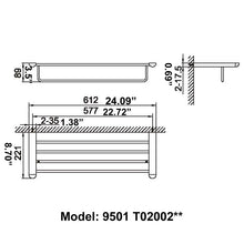 Load image into Gallery viewer, CAE Modern Chrome Double Towel Shelf 9501T02002C