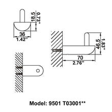 Load image into Gallery viewer, CAE Contemporary Bathroom Towel Hook 9501T03001C