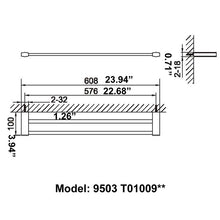 Load image into Gallery viewer, CAE Modern Bathroom Double Rods Towel Holder 9503T01009C