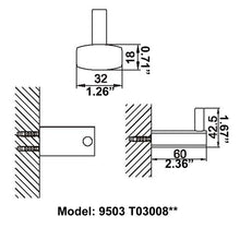 Load image into Gallery viewer, CAE Contemporary Bathroom Towel Hook 9503T03008C