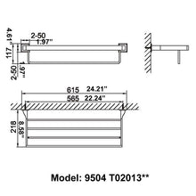 Load image into Gallery viewer, CAE Modern Chrome Double Towel Shelf 9504T02013C