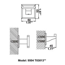 Load image into Gallery viewer, CAE Modern Chrome Double Hook 9504T03013C