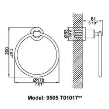 Load image into Gallery viewer, CAE Modern Chrome Bathroom Towel Ring 9505T01017C