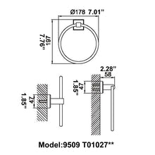 Load image into Gallery viewer, Modern Chrome Bathroom Towel Ring 9509T01027C
