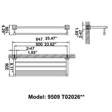 Load image into Gallery viewer, Modern Chrome Double Towel Shelf 9509T02026C
