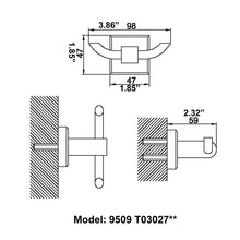 Load image into Gallery viewer, Modern Chrome Double Hook 9509T03027C