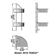 Load image into Gallery viewer, Modern Chrome Bathroom Double Corner Basket 9510T04032C