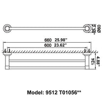Load image into Gallery viewer, CAE Modern Bathroom Double Rods Towel Holder 9512T01056C