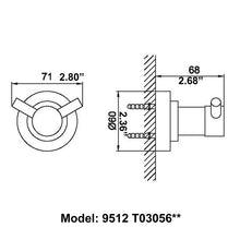 Load image into Gallery viewer, Modern Chrome Double Hook 9512T03056C