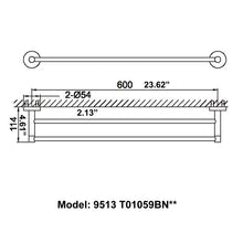 Load image into Gallery viewer, CAE Modern Bathroom Double Rods Towel Holder 9513T01059BN