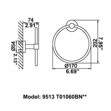 Load image into Gallery viewer, CAE Modern Chrome Bathroom Towel Ring 9513T01060BN