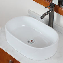 Load image into Gallery viewer, ELITE Oval Shape White Porcelain Ceramic Bathroom Vessel Sink 9675
