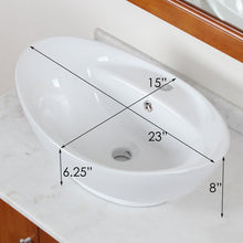 Load image into Gallery viewer, ELITE Grade A Ceramic Bathroom Sink With Unique Oval Design 9970