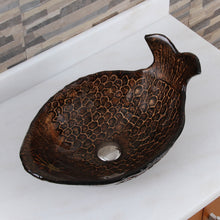 Load image into Gallery viewer, ELITE Atlantic Whale Pattern Tempered Glass Bathroom Vessel Sink