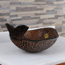 Load image into Gallery viewer, ELITE Atlantic Whale Pattern Tempered Glass Bathroom Vessel Sink