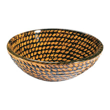 Load image into Gallery viewer, Double Layer Glass Vessel Sink w. Yellow & Black Color 136E