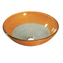 Load image into Gallery viewer, Round Vessel Sink w. Green and Light Blue Glitters 139E