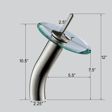 Load image into Gallery viewer, ELITE Bathroom Vessel Sink and Waterfall Faucet Combo 1312F22TBN