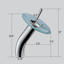 Load image into Gallery viewer, ELITE Glass Vessel Sink and Waterfall Faucet Combo 1312+F22TC