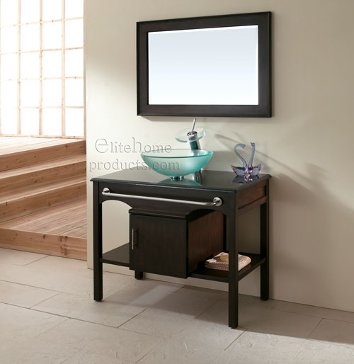 Modern Vanity with Sink, and Chrome Waterfall Faucet FW2143A