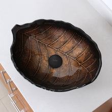 Load image into Gallery viewer, ELITE Autumn Leaves Design Tempered Glass Bathroom Sink Fall